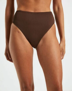 Rib High Waisted Bottoms In Chocolate Brown 13 Rib High Waisted Bottoms In Chocolate Brown -Insight Shop 6 75128