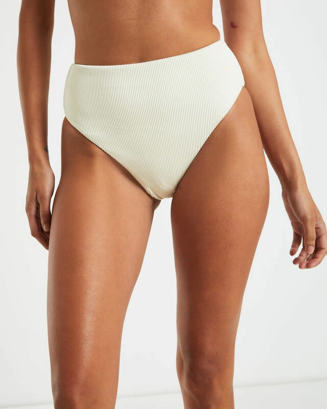 Rib High Waisted Bottoms In Almond 8 Rib High Waisted Bottoms In Almond - Image 6