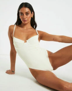 Rib Underwire One Piece In Almond -Insight Shop 6 75147