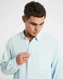Harrison Linen Long Sleeve Shirt In Sky Blue 13 Harrison Linen Long Sleeve Shirt In Sky Blue -Insight Shop 6 75279