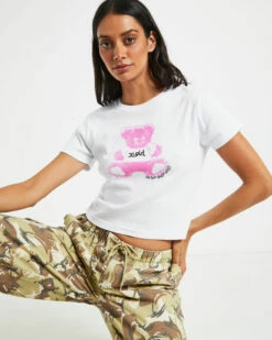 Teddy Bear Baby Tee In White -Insight Shop 6 76119