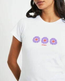 Afends Daisy Recycled Baby Tee In White -Insight Shop 6 76156