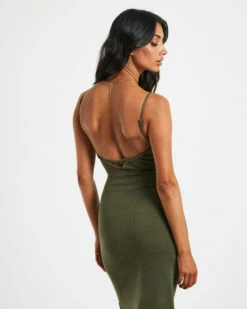 Preseley Midi Dress In Khaki -Insight Shop 6 76289