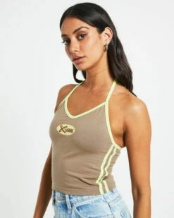 Infinity Halter Top In Taupe Brown -Insight Shop 6 76357