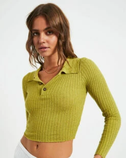 Tori Textured Button Top Moss -Insight Shop 6 76422