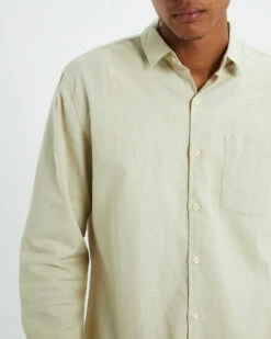 Grover Long Sleeve Linen Shirt Ecru -Insight Shop 6 9369