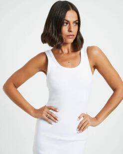 Scoop Neck Fitted Dress White 13 Scoop Neck Fitted Dress White -Insight Shop 6 9434
