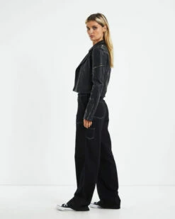 Stella Leather Look Biker Jacket Black -Insight Shop 7 58836