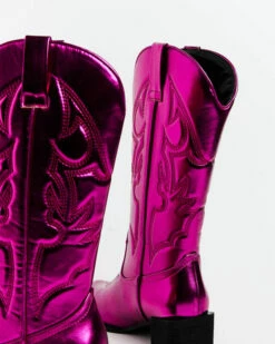 Ranger Cowboy Boot In Metallic Pink -Insight Shop 7 74149