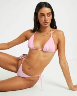 Halter Bikini Top In Baby Pink -Insight Shop 7 74851