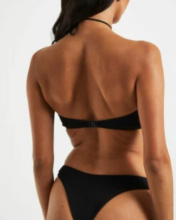 Rib Cross Front Bikini Top In Black -Insight Shop 7 75053
