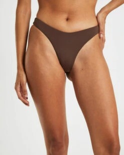 Thong Bikini Bottoms In Coffee Brown -Insight Shop 7 75166