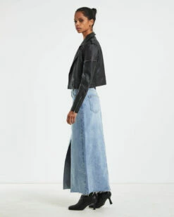 Stella Leather Look Biker Jacket Black -Insight Shop 8 58837